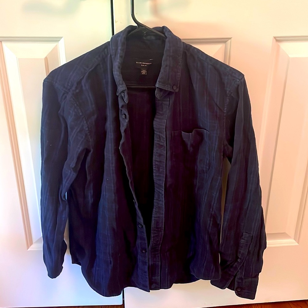 Club Monaco Men’s S Dark Blue Button Down